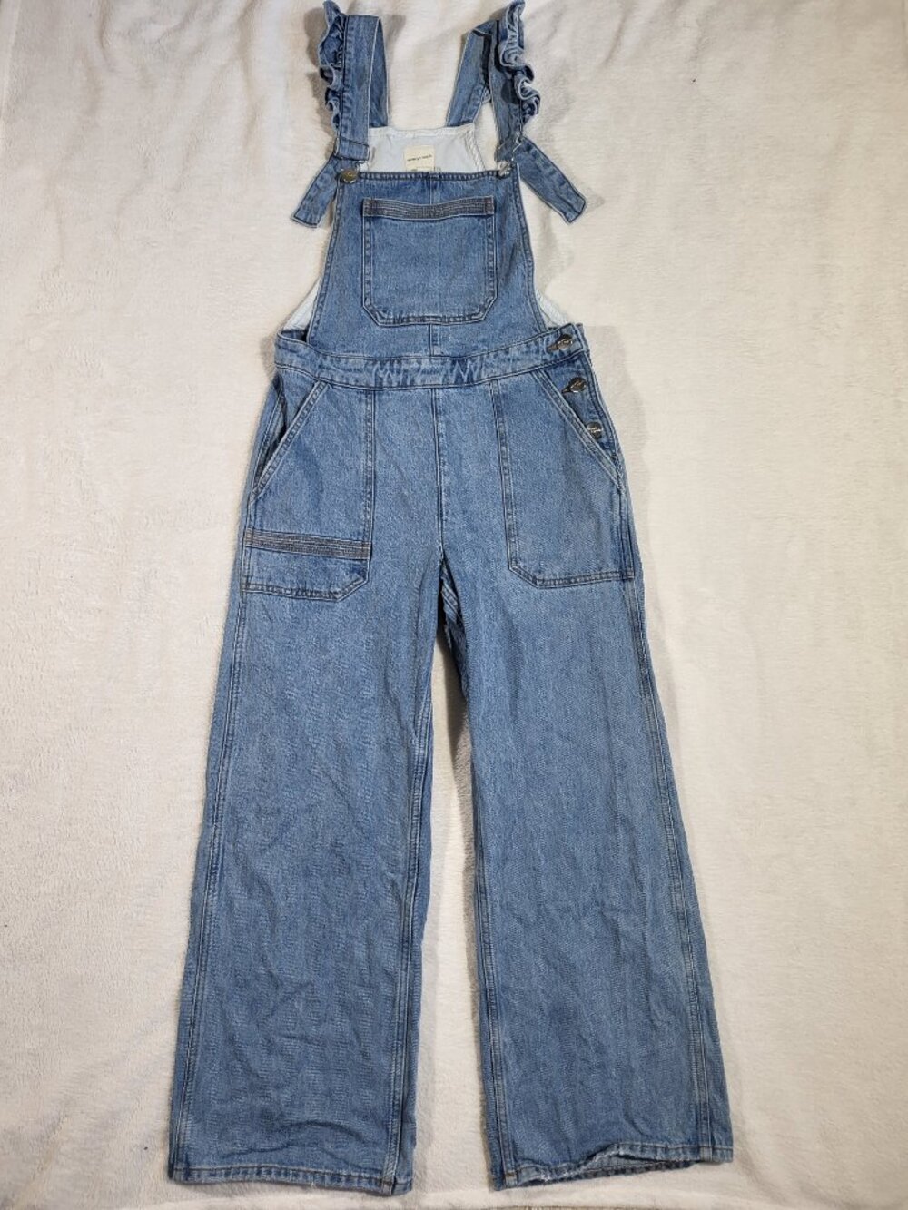Anthropologie Seventy + Mochi Elodie Frill Dungaree - Rodeo Vintage - Size 8 - Picture 2 of 16